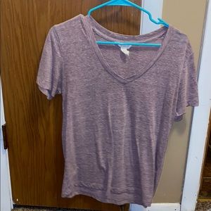 Lilac Heathered V-Neck